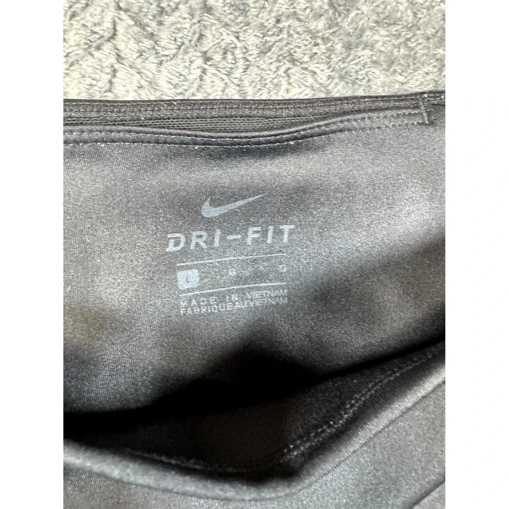 Nike Dri Fit Leggings Womens Large Black Stretch Swoosh‎ Athleisure Yoga Running